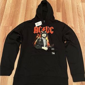 AC/DC black rock band hoodie, medium, NWT